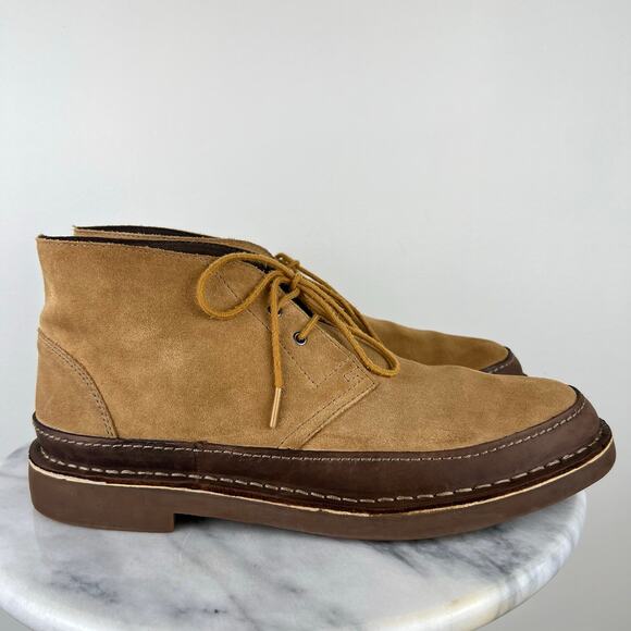 Clarks Men\'s Bushacre Rand Tan Suede Leather Laced Chukka Boots (Sz 13) main image 5